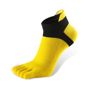 Men’s Five Toe No Show Athletic Socks Breathable Mesh Anti-Blister Running Socks Unisex Split Toe Non Slip Low Cut Sport Socks