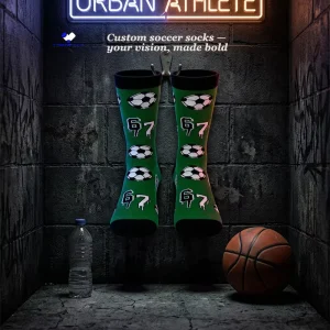 Men’s Football Match Breathable Soccer Socks Shock Absorbing Sports Design Knitted Body Logo Bottom High Ankle Spring Pattern