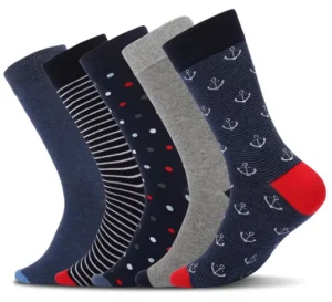 Men’s Funky Socks Stripes Mens Socks Colorful Business Casual Solid Cotton Crew Sock