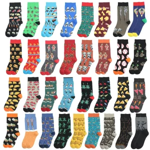 Men’s Funny Dress Socks Cute Design Printed Crew Socks