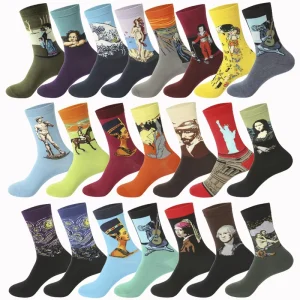 Men’s Harajuku Style 3D Colorful Van Gogh Casual Crew Socks