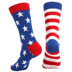 Men’s High Quality Cotton Crew Socks Breathable Funny Pattern Autumn Happy Colorful Available Brown Pink Green Blue Christmas