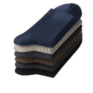 Men’s High Quality Cotton Dress Socks Breathable Formal Socks for Business Suit Classic Casual Ankle Socks for Autumn