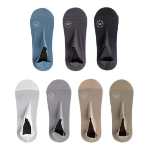 Men’s Invisible No Show Socks with Mesh Ventilation Summer Breathable Anti Slip Liner Socks for Casual Shoes Moisture Wicking