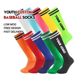 Men’s Knee High Baseball Socks Softball Team Sports Training Socks Custom Digital Printing Bottom Logo Placement
