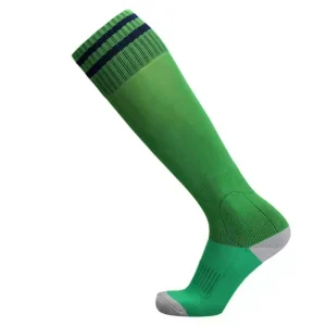 Men’s Knee High Soccer Socks Green Navy Gray Color Block Breathable Moisture Wicking Digital Printing Anti-Bacterial Sport Socks