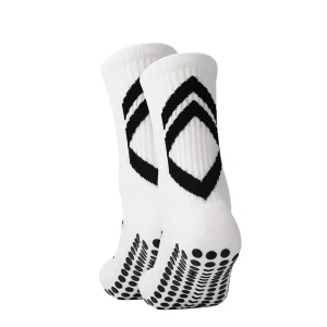 Men’s Knitted Crew Soccer Socks Anti-slip Grip Football Basketball Sports Pads