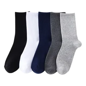 Men’s Knitted Socks Breathable 3/4 Crew Cotton Fiber Autumn Casual Style with Custom Logo Cuff