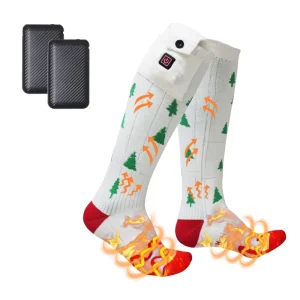 Men’s Light Weight Heated Socks Self Heating Electric Thermal Tech Winter Socks with Bottom Logo for Body Use