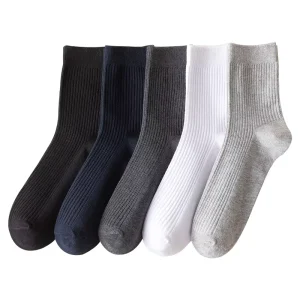 Men’s Long Crew Breathable Cotton Socks Can Embroidered logo