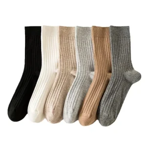 Men’s Luxury Winter Socks Cold Weather Warm Thick Ribbed Daily Formal High End 5% Lamb Cashmere Socks