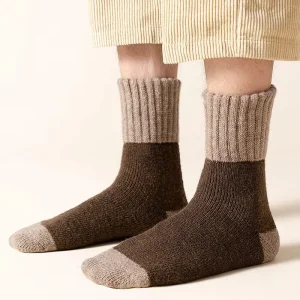 Men’s Merino Wool Casual Plush and Thick Terry Winter Warm Socks Anti-Slip