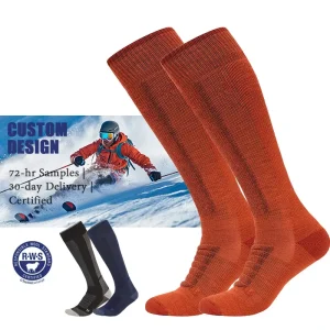 Men’s Merino Wool Ski Socks Medium Over the Calf Snowboard Socks