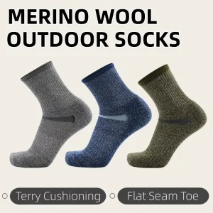 Men’s Merino Wool Socks Quick Dry Wear Resistant Socks For Outdoor Hiking Running