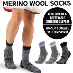Men’s Merino Wool Sports Socks Full Terry Thick Warm Autumn Winter Hiking Wool Socks Custom Logo