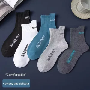 Men’s Mid-Calf Autumn Winter Long Socks Odor-Resistant Basketball Sports Socks