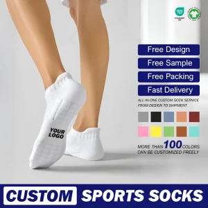 Men’s Mid-Calf Basketball Sports Socks Thickened Terry Sole Low-Cut Ankle Anti-Odor Breathable White