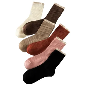Men’s Mid-Calf Dress Socks Korean Style Spring Autumn Cartoon Pattern Quick Dry Socks