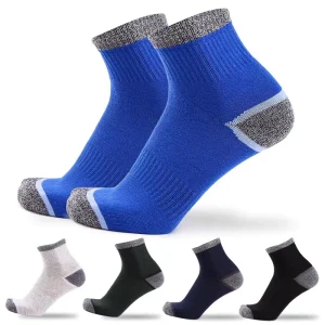 Men’s Mid Calf Outdoor Sports Socks for Running Basketball Badminton Cotton ODM Socks Sweat Absorbing Anti Friction Features