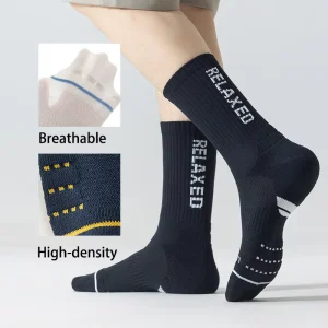 Men’s Mid Calf Short Athletic Socks Quick Dry Breathable Non Slip Soft Combed Cotton Spandex Design for Daily Running & Training