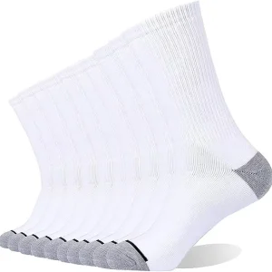 Men’s Mid Calf Sports Running Socks European American Large Size 90% Cotton Full Terry Towel Bottom High Content Crew