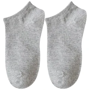 Men’s No Show Antibacterial Breathable Socks Solid Business Leisure Woven Casual Style with Body Logo for Summer