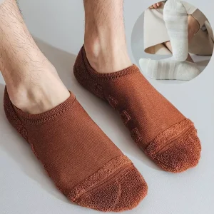 Men’s No Show Low Cut Socks Custom Logo Anti Slip Terry Toe Socks Breathable and Invisible for Summer