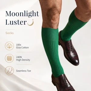 Men’s Overcalf Dress Socks Custom Thigh High Socks with Anti-Slip Anti-Bacterial Features Free Size Fits Most for Autumn