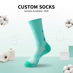 Men’s Performance Spring Basketball Crew Socks Knitted Moisture Wicking Quick Dry Anti Bacterial Breathable Spandex Nylon Cotton