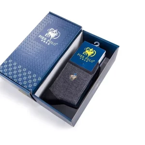 Men’s Polo Socks Embroidery Cotton Adult Business Sport Crew Men Dress Polo Socks With Box