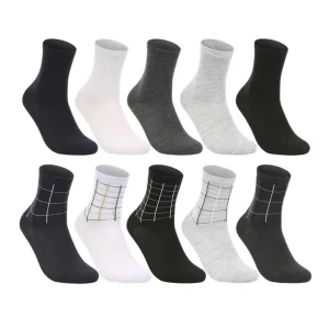 Mens Polyester Cotton White Black Business Dress Socks Sox Crew Casual Socks Stock for Men