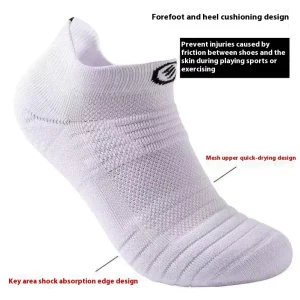 Men’s Professional Crew Sports Socks Summer Cross-Border Knitted Mesh Breathable Anti-Bacterial Running Basketball Socks