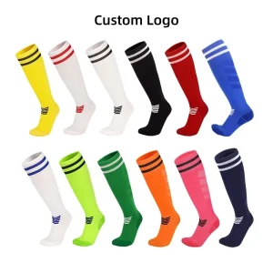 Men’s Professional Football Match Socks Terry Bottom Anti Slip Long Tube Socks for Autumn Winter Training Competition