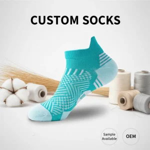 Men’s Professional Spring Athletic Socks Knitted Breathable Anti Bacterial Anti Slip Cotton Blend Crew Cuff Logo Cycling
