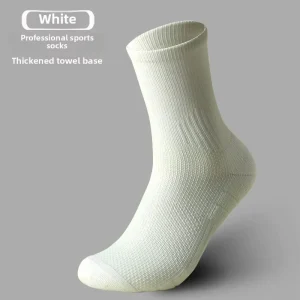 Men’s Professional Summer Sports Socks Quick Drying Non Slip Breathable Basketball Running Socks Towel Bottom Mid Tube