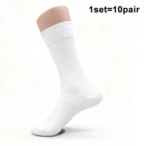 Men’s Quick Dry Tube Silk Thin Solid Color Breathable Anti-Slip Anti-Bacterial Crew Casual Bamboo Cotton Men Socks