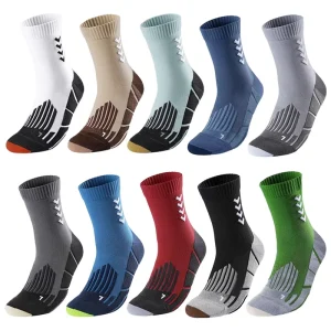 Men’s Running Socks Thick Athletic Cushion for Men Adult Autumn Sport Football Grip Knitted Crew Socks