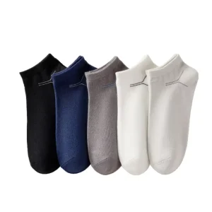 Men’s Short Cotton Socks Solid Color Socks with Odor-resistant Breathable Boat Socks