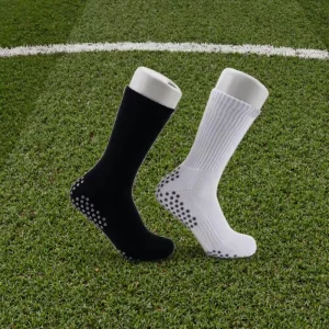 Men’s Soccer Sports Socks Winter Anti-Slip Grip Cotton Football Socks Cushioned Custom Logo Design Solid Color Bottom Logo