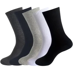 Men’s Socks Autumn High Elastic Calf Running Sports Large Size Solid Color Crew Socks