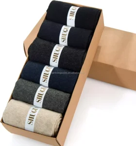 Men’s Socks Custom Crew Dress Socks Bamboo Fiber Breathable Business Socks