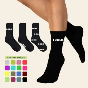Men’s Socks Customized Logo Crew Bamboo Cotton OEM Colored Jacquard Personalized Custom Socks