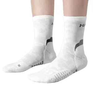 Men’s Socks Performance Custom logo Seamless Polyester White and Black Sports Running Socks