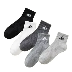 Men’s Solid Color Sports Breathable Anti Slip Polyester Cotton Thin Summer Custom Logo Ankle Socks Single Needle