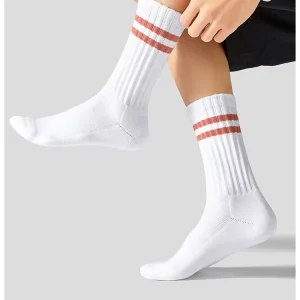 Men’s Solid Cotton Casual Socks Breathable Sweat-Absorbent Everyday Wear Comfortable Fit High-Crew Design Knitted