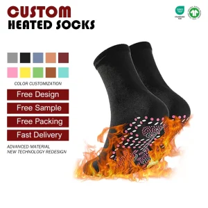 Men’s Spandex Self Heating Tourmaline Health Socks Magnetic Therapy Crew Casual Daily Body Bottom Cuff Breathable