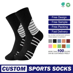 Men’s Sports Basketball Socks Breathable High Top Mid Length Professional Running Socks Deodorant Sweat Absorbing