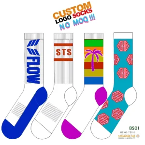 Men’s Sports Custom Logo Socks Cotton Soccer Cycling Athletic Running Grip Cotton Unisex Socks