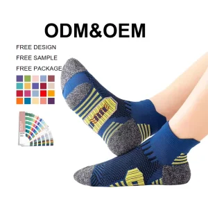 Men’s Sports Socks for Spring Summer Breathable Sweat-Absorbent Custom Logo Sports Socks for Youth Basketball & Running