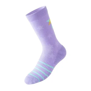 Men’s Spring and Summer Breathable Knitted Thin Towel Bottom Socks Medium Tube Sports Crew High Body Logo